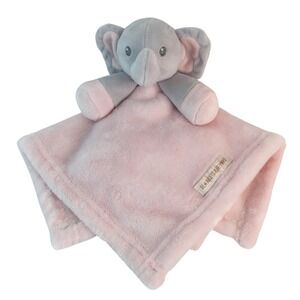 Blankets‎ & Beyond Elephant Lovey Baby Security Blanket Pink Gray Plush Snuggle